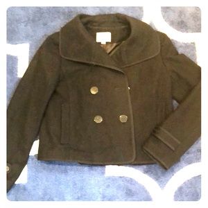 Cropped black pea coat
